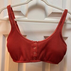 Hollister Bikini Top Ribbed Swim scoop neck with Snaps bikini top